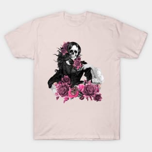 Lady skull, dark, catrina, scheletri amanti, fantastici teschi, ossa, gothic lady T-Shirt